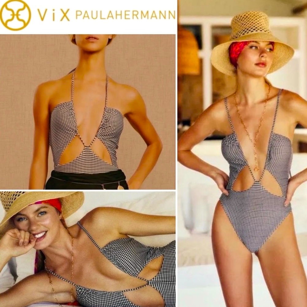 NWT Vix Paula Hermanny Gingham Vichy
Cut Out One piece